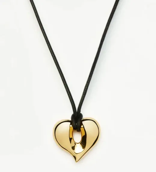 Molten Heart Pendant Cord Necklace